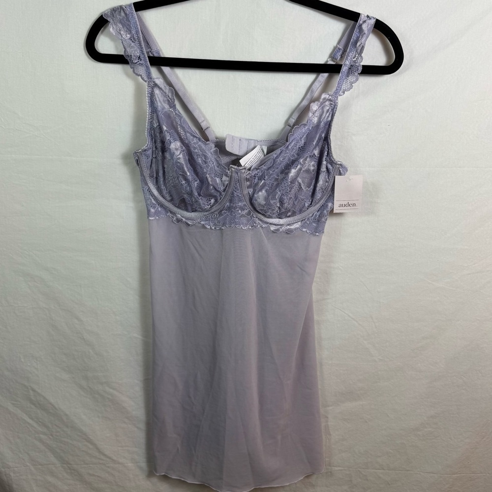 NWT Auden Lavender Lace Trim Chemise Womens Size M